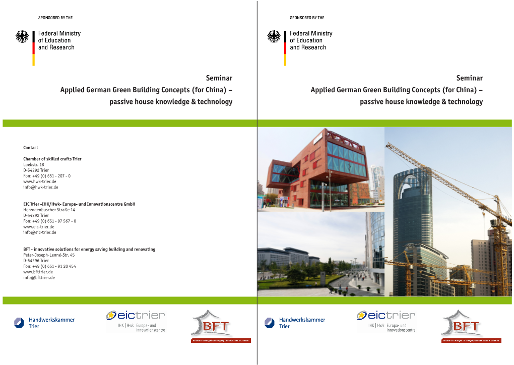 Seminar Applied German Green Building Concepts