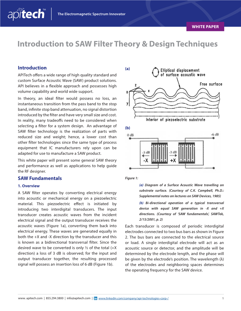 Introduction to SAW Filter Theory & Design Techniques