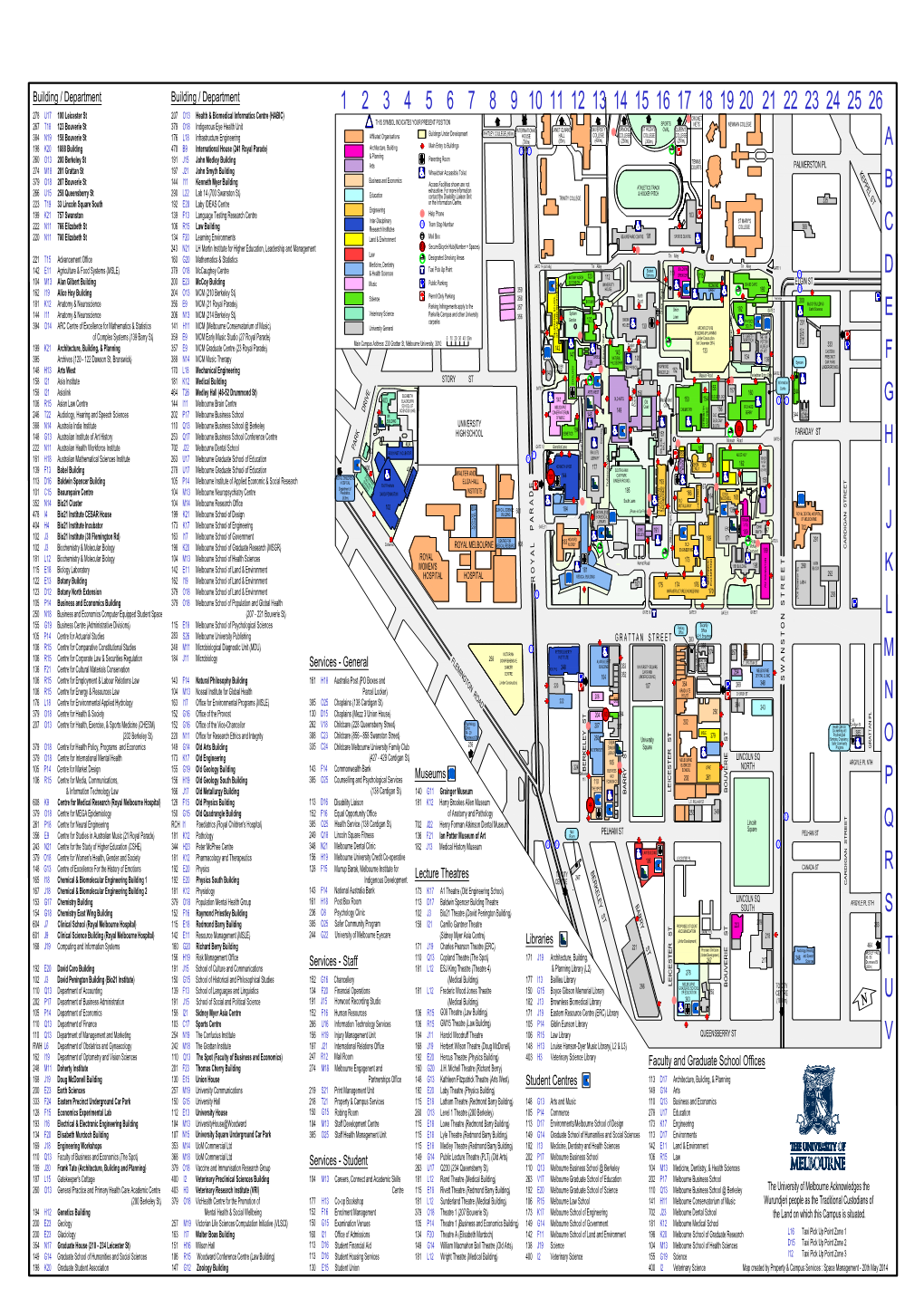 Map Created by Property & Campus Services : Space Management - 20Th May 2014