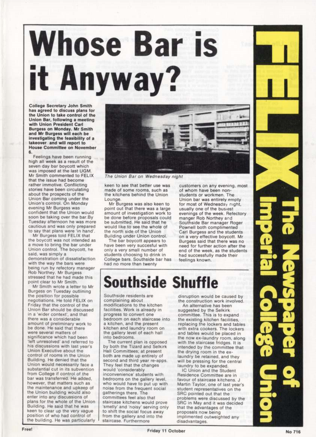 Felix Issue 691, 1985