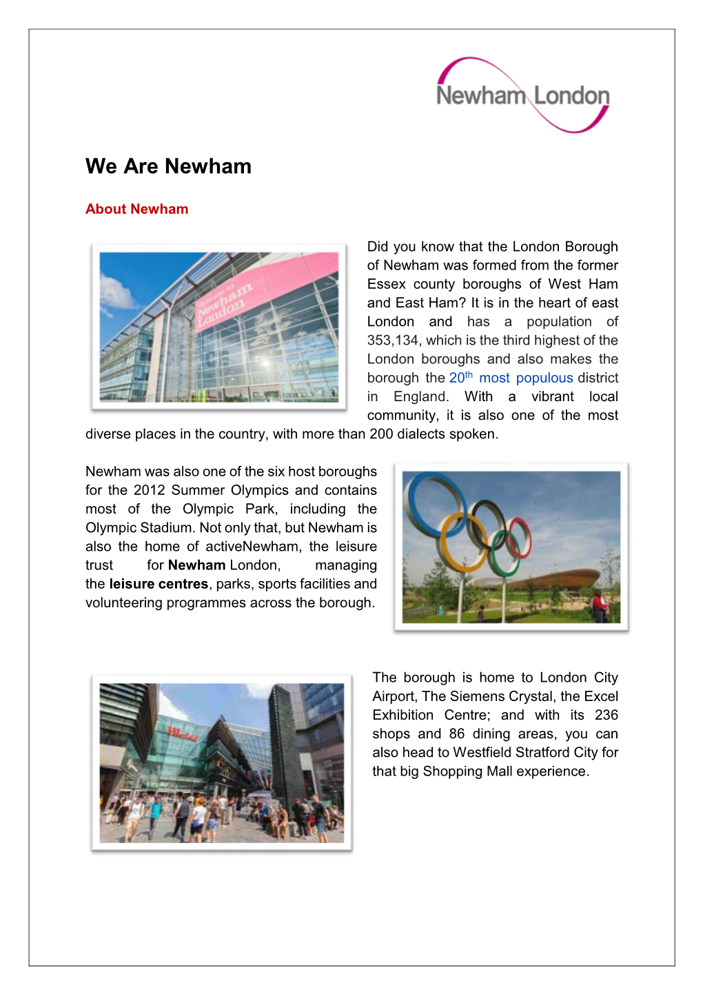 We Are Newham