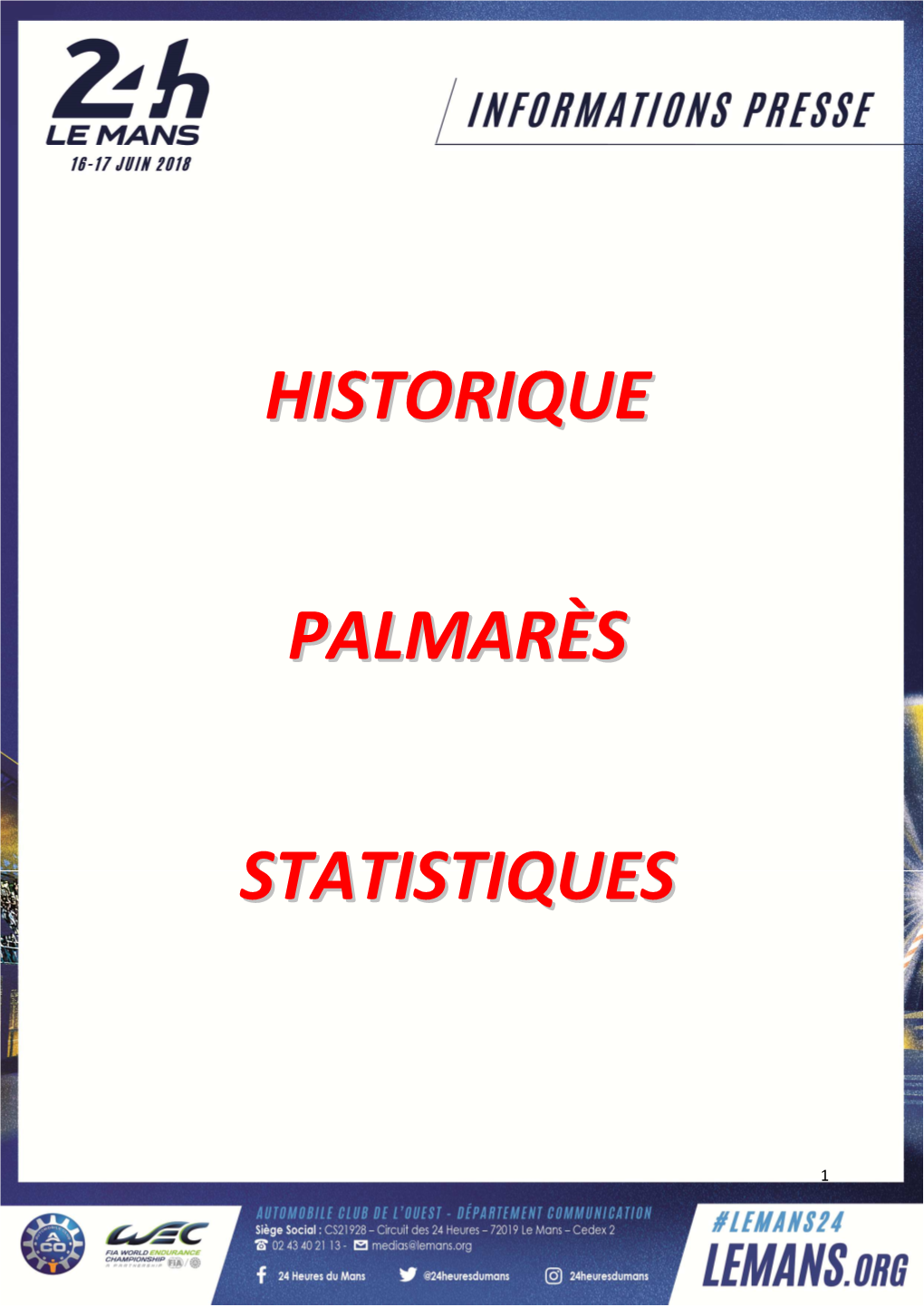 Historique Palmarès Statistiques