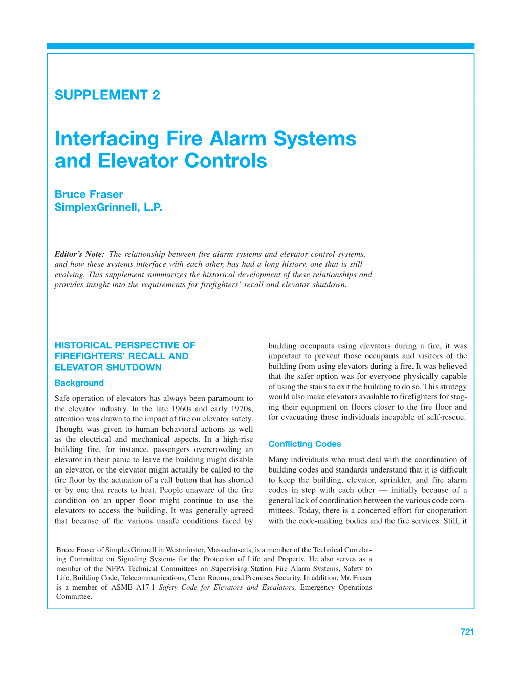 Interfacing Fire Alarm Systems and Elevator Controls