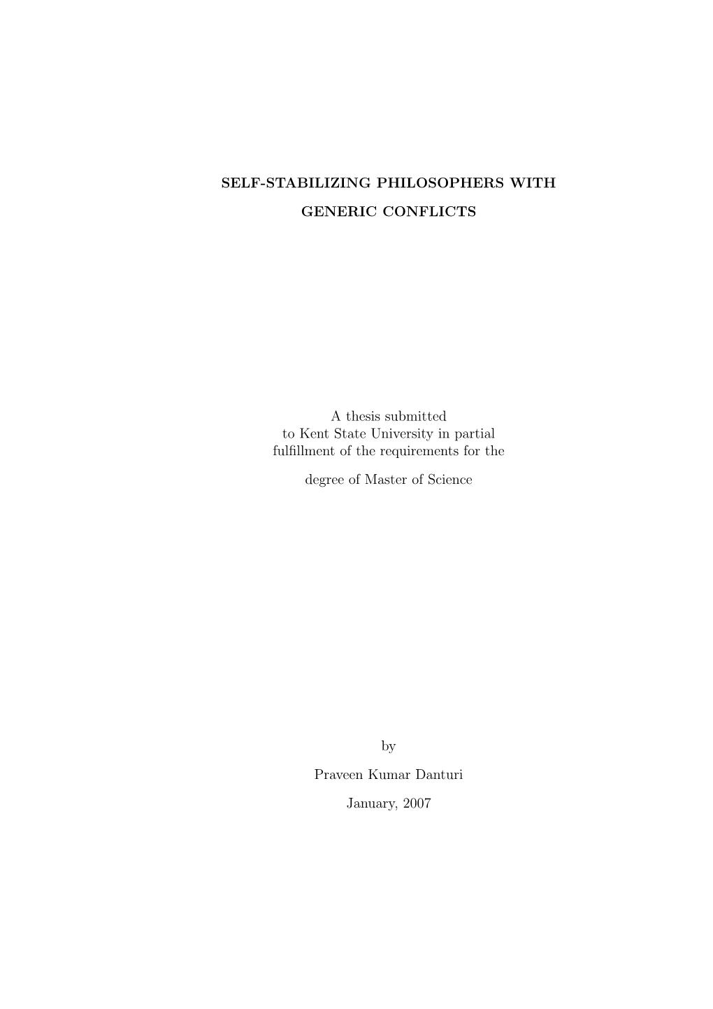 Self-Stabilizing Philosophers with Generic Conflicts A