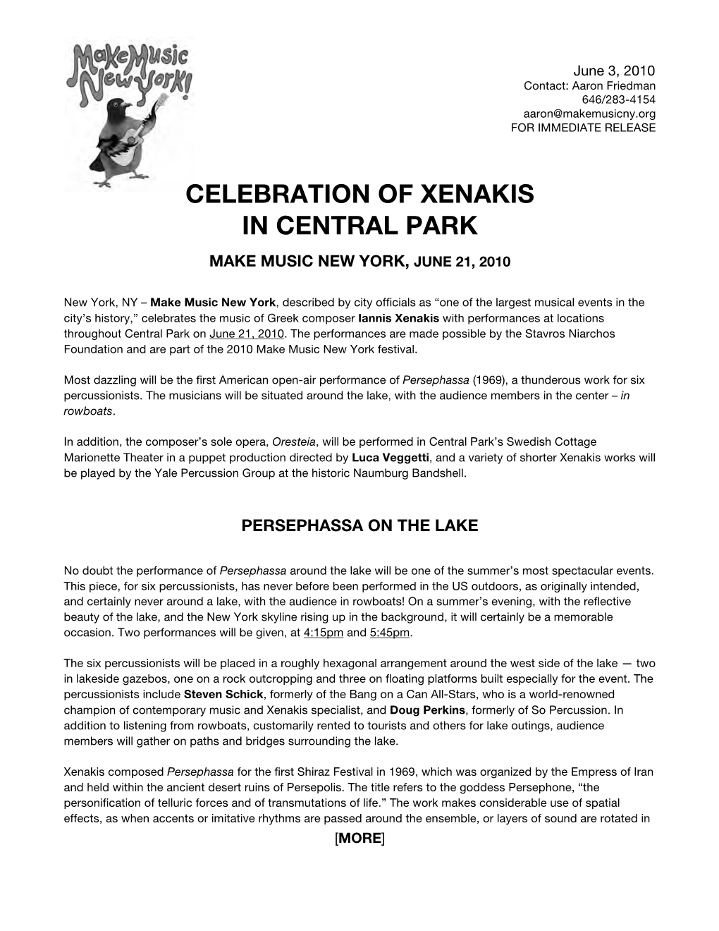 Xenakis Release