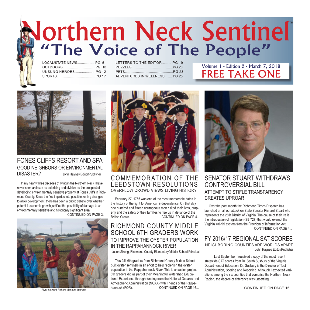 Northern Neck Sentineltm “The Voice of the People” LOCAL/STATE NEWS