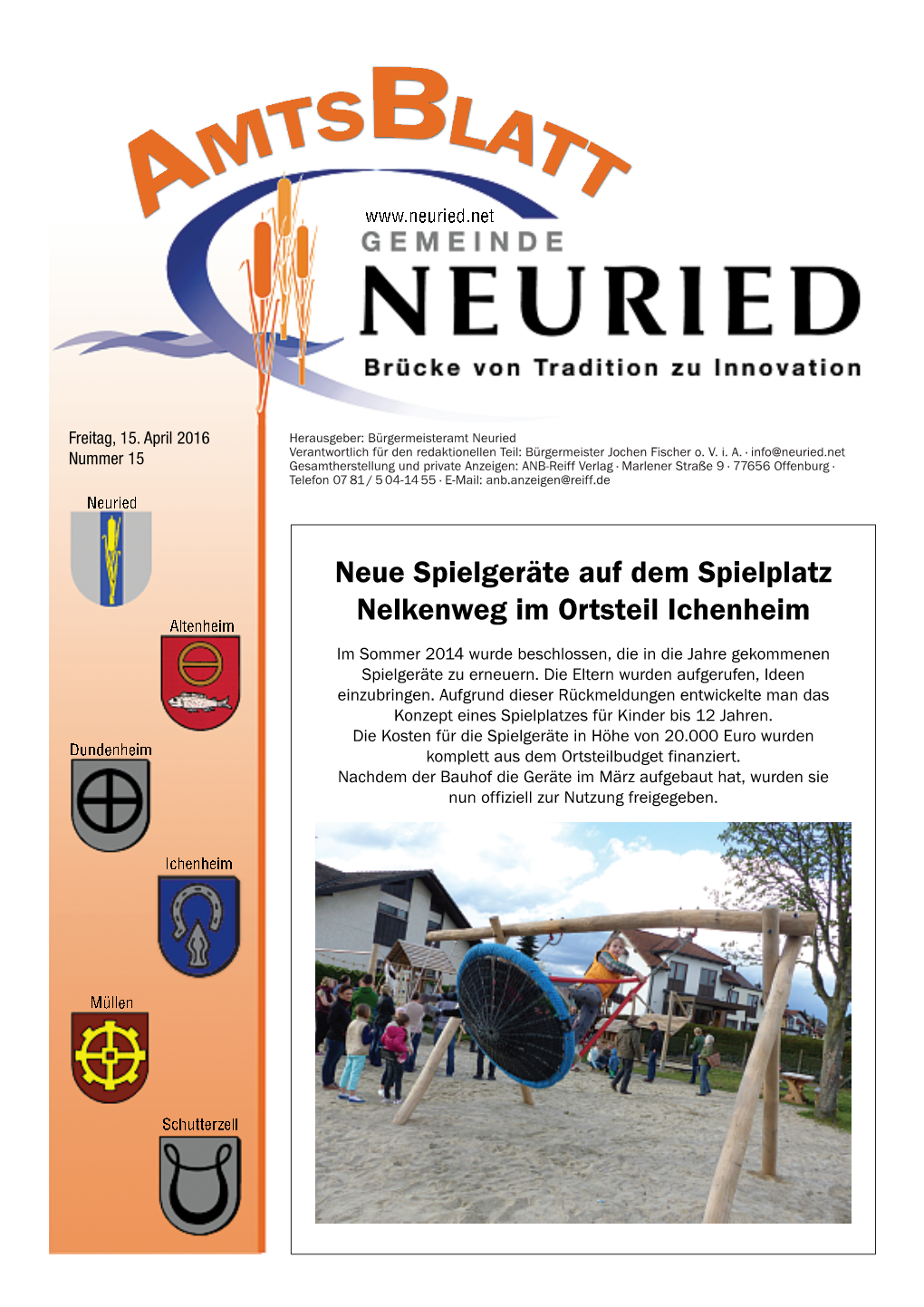 Neue Spielgeräte Auf Dem Spielplatz Nelkenweg Im Ortsteil Ichenheim