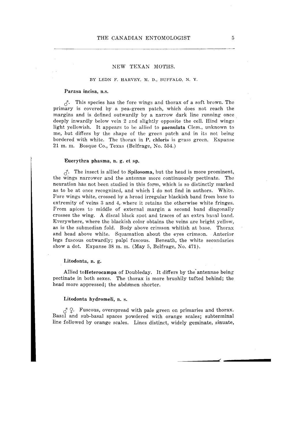 THE CANADIAN ENTOMOLOGIST Margins and Is Defined