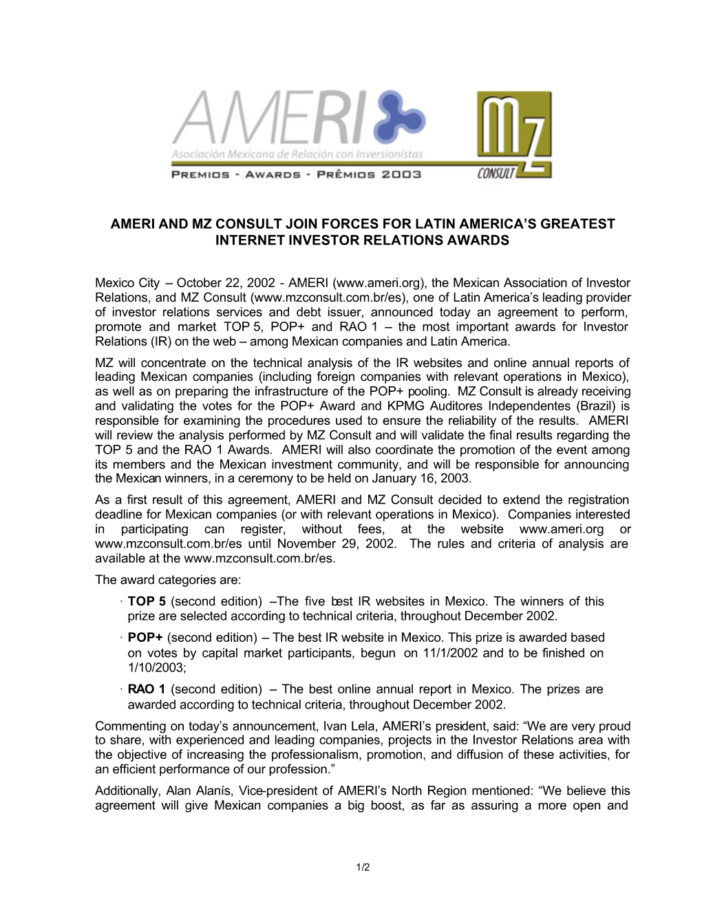 Ameri and Mz Consult Join Forces for Latin America's