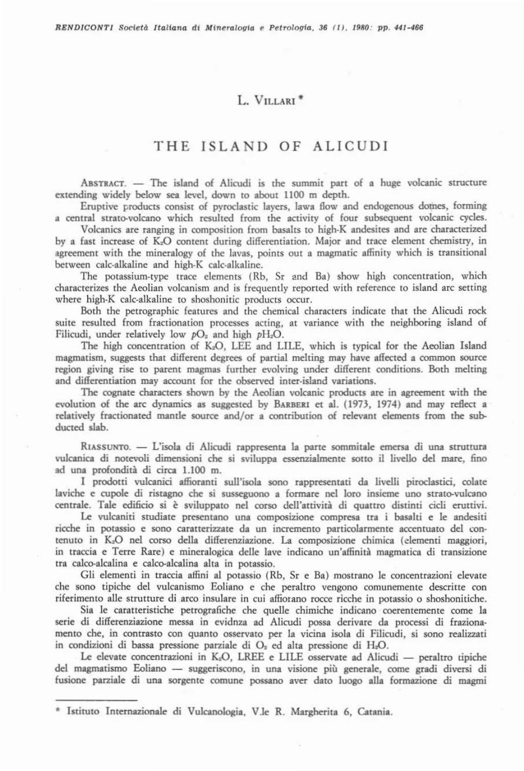 The Isla D of Alicudi