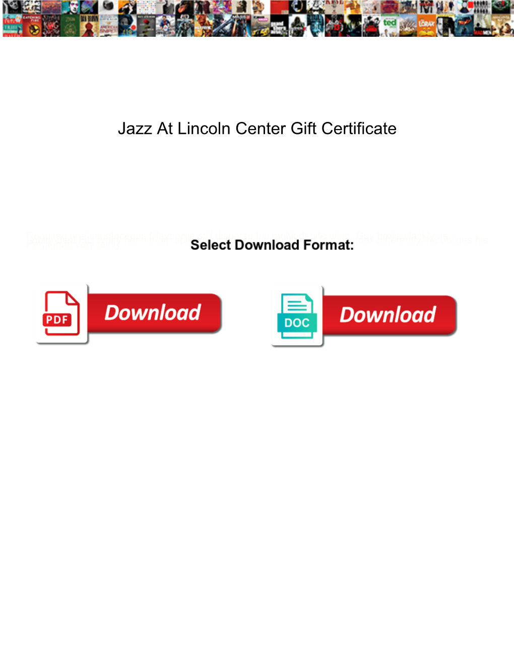 Jazz at Lincoln Center Gift Certificate
