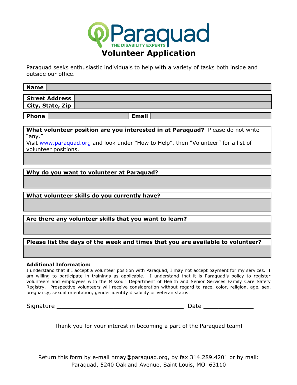 Volunteer Application s7