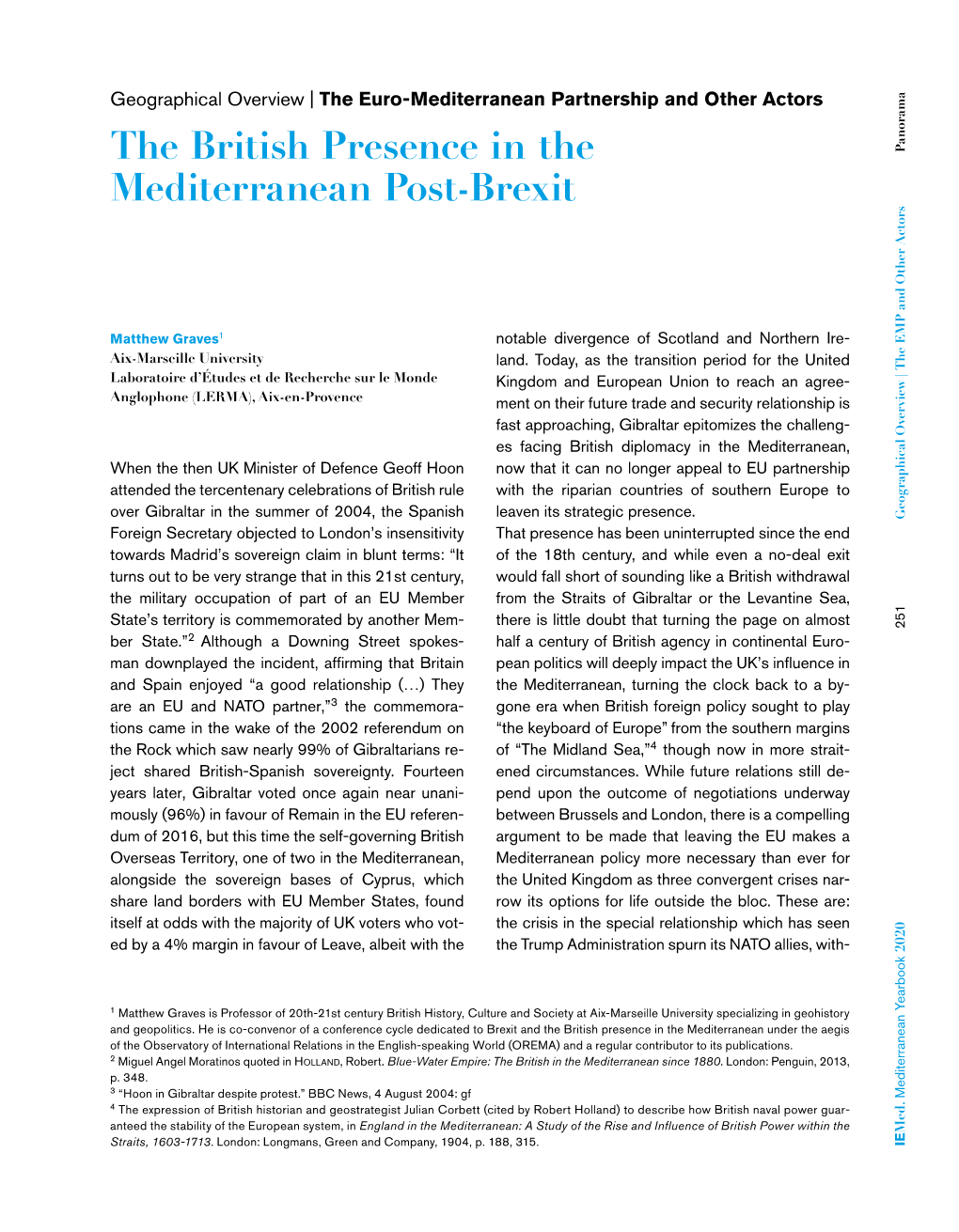 The British Presence in the Mediterranean Post-Brexit