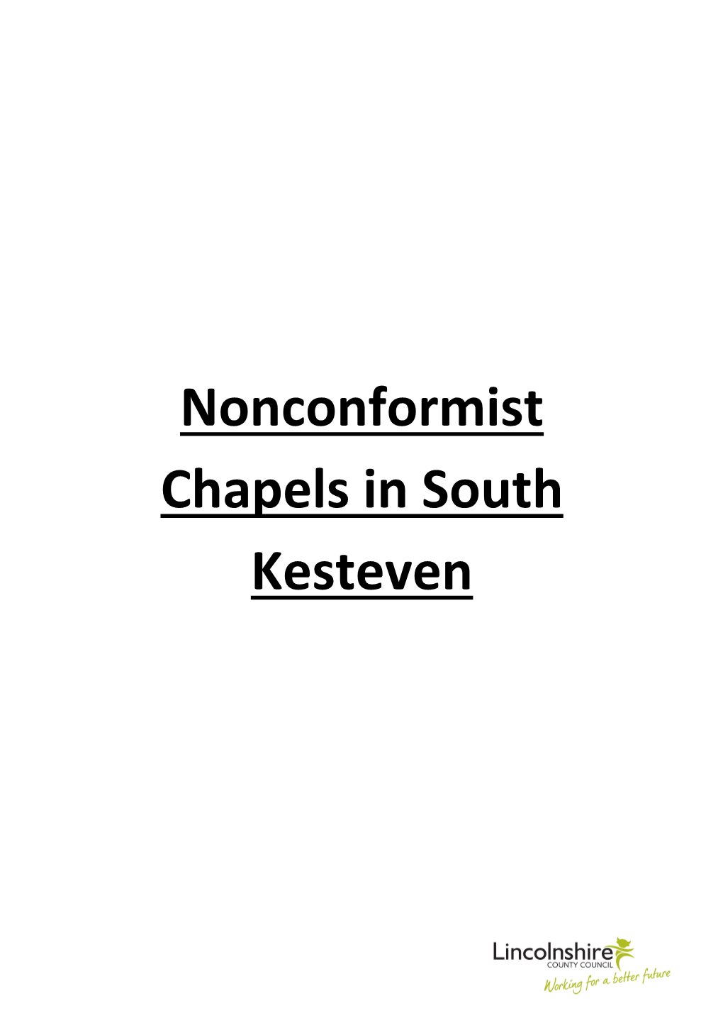 Nonconformist Chapels in South Kesteven