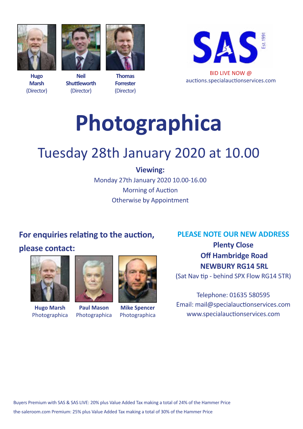 Photographica Tuesday 28Th January 2020 at 10.00 Viewing: Monday 27Th January 2020 10.00-16.00 Morning of Auction Otherwise by Appointment