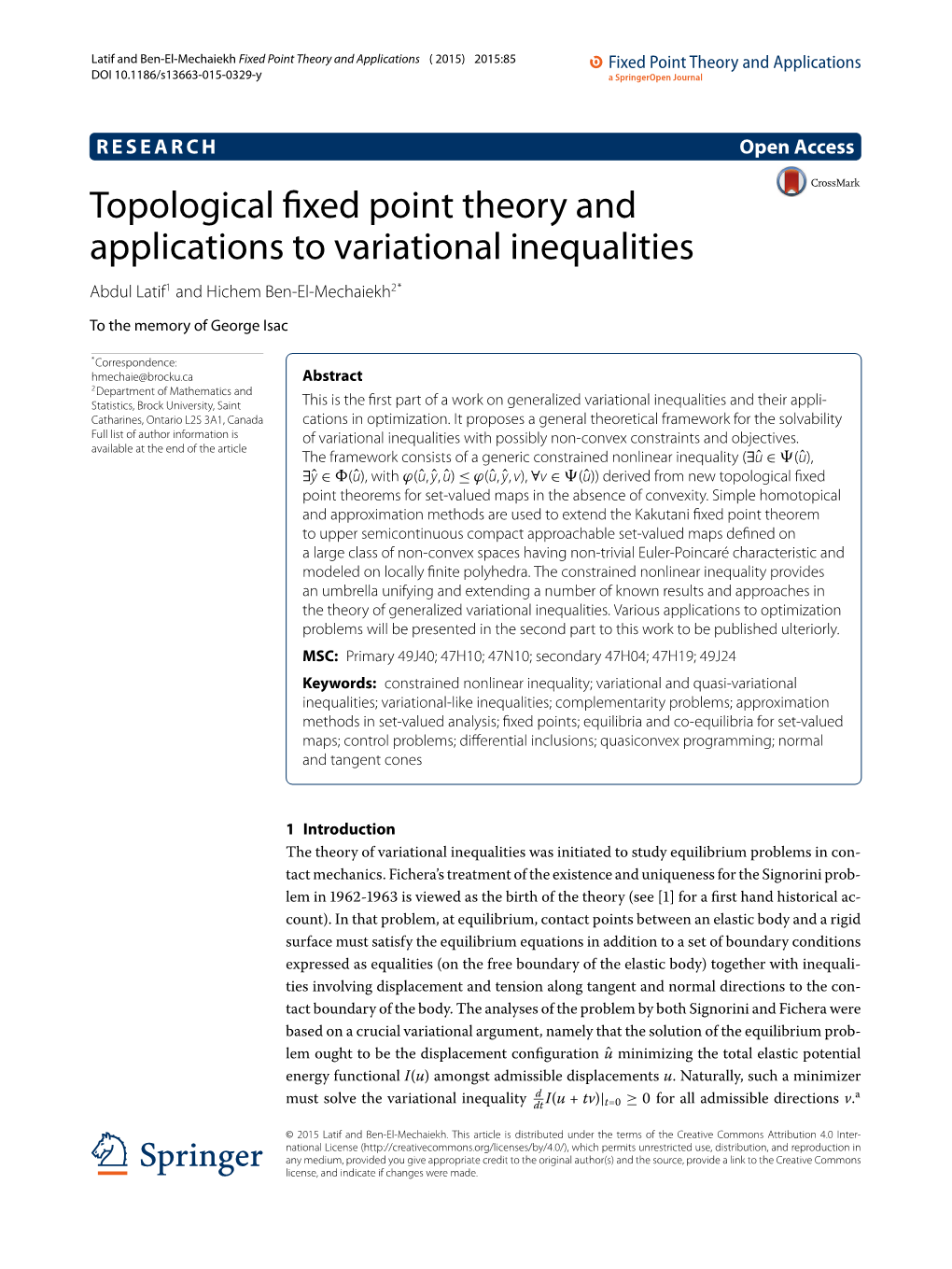 Topological Fixed Point Theory and Applications to Variational Inequalities