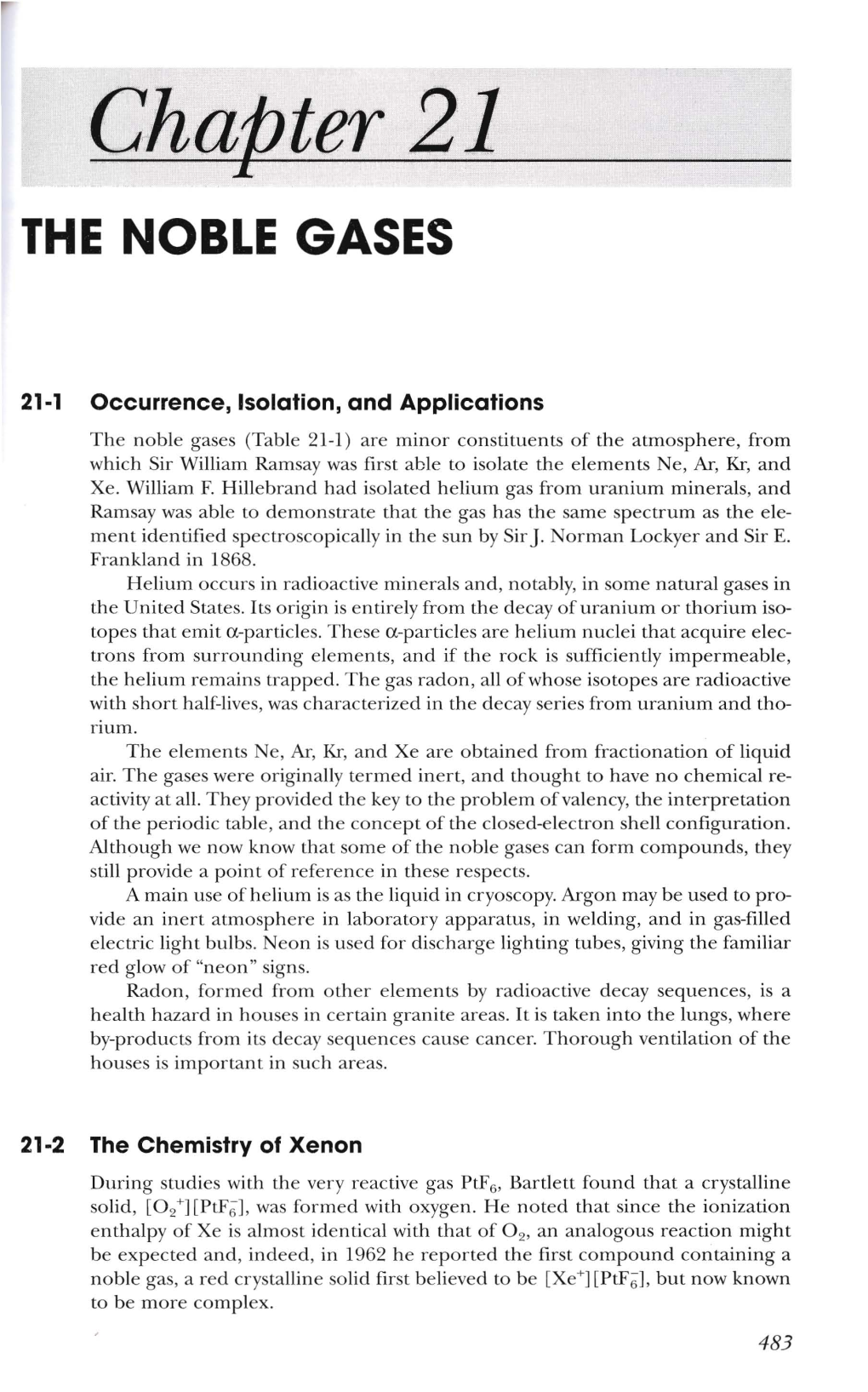 Chapter 21 the NOBLE GASES