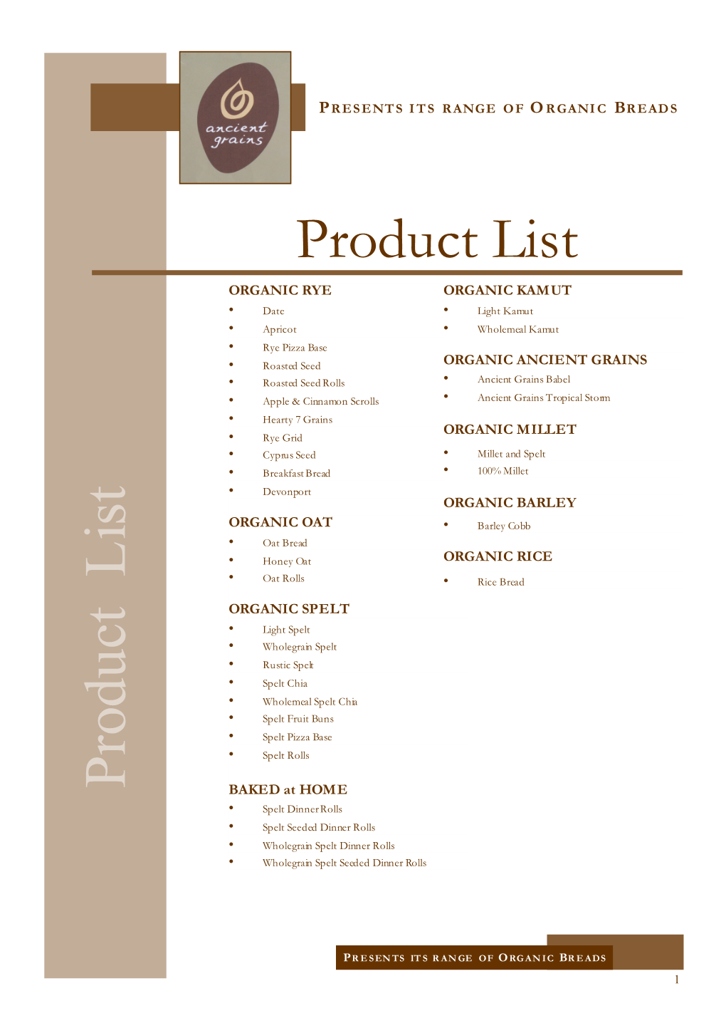 AG Product List (Revised By