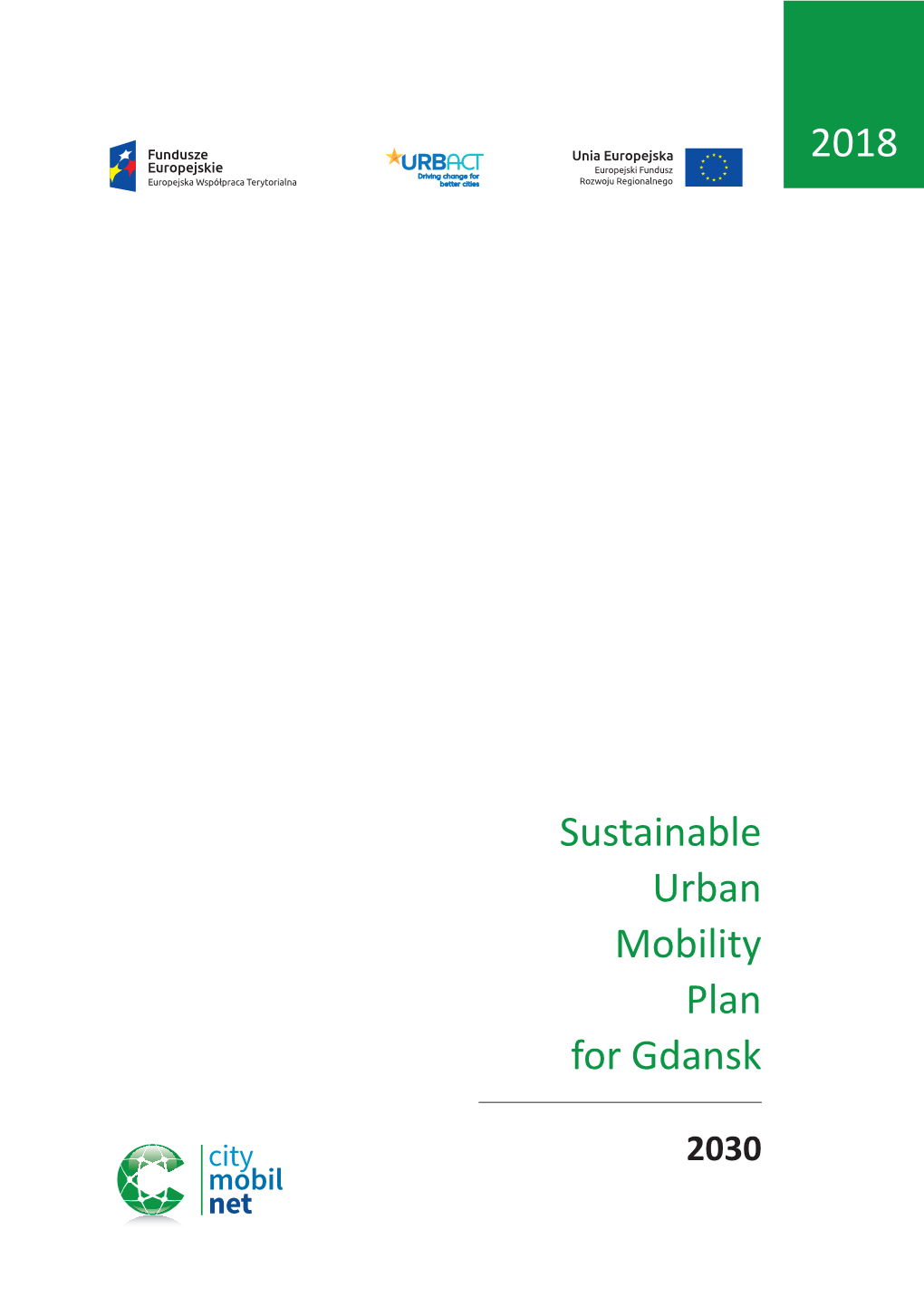 Sustainable Urban Mobility Plan for Gdansk 2018