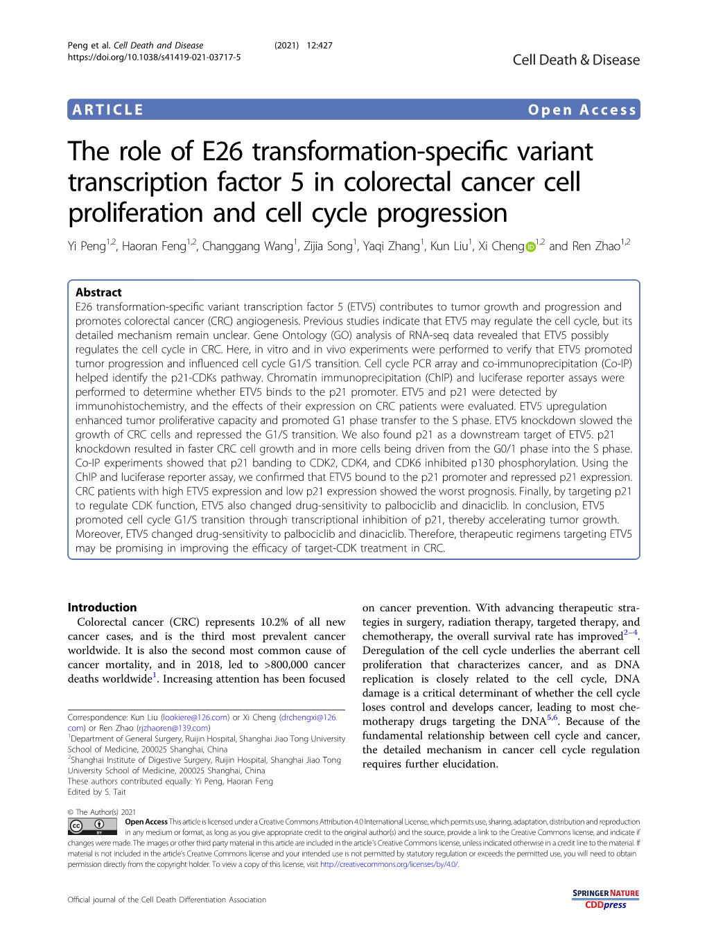 The Role of E26 Transformation-Specific Variant