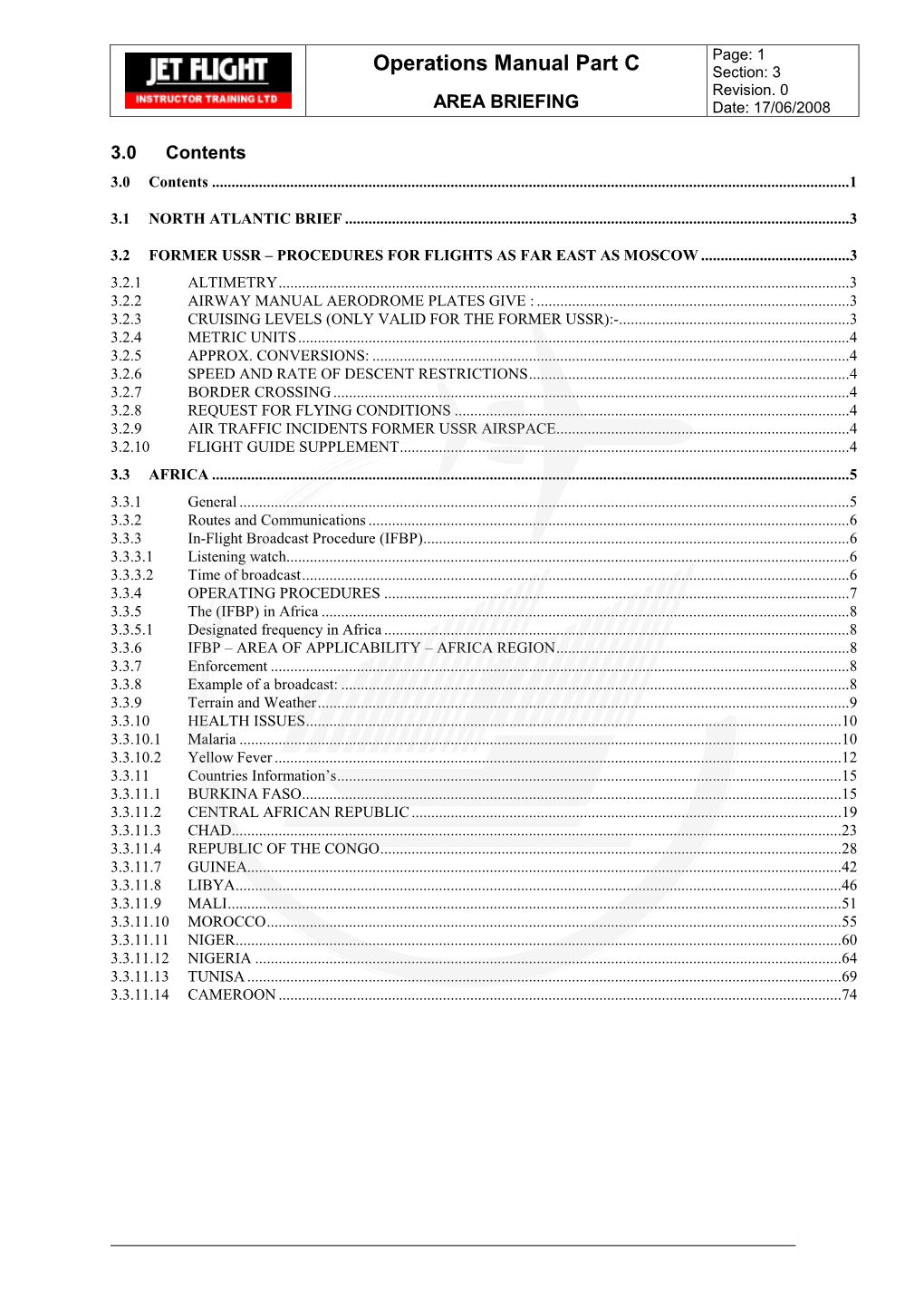 Operations Manual Part C Section: 3 Revision