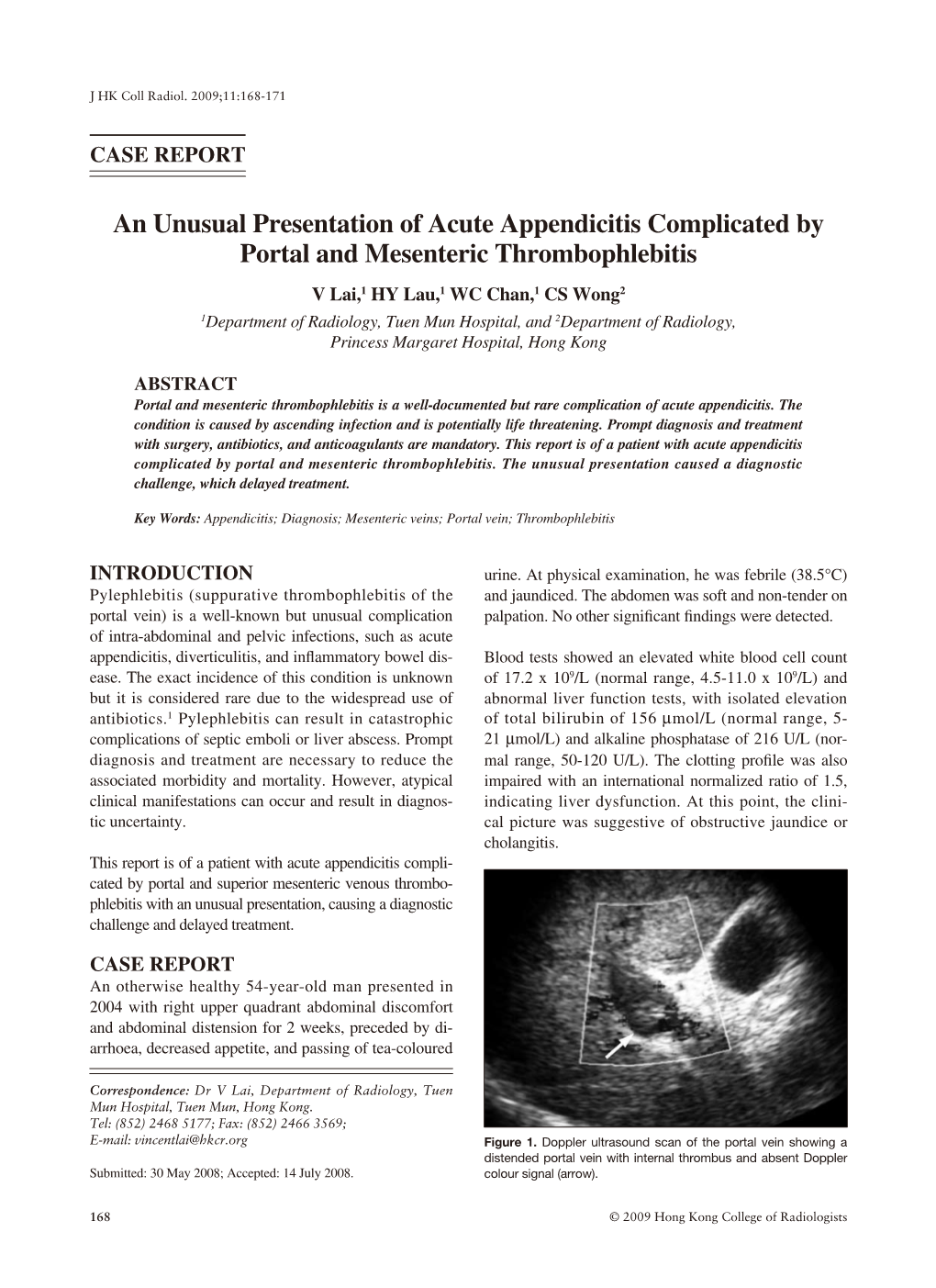 An Unusual Presentation of Acute Appendicitis Complicated by Portal