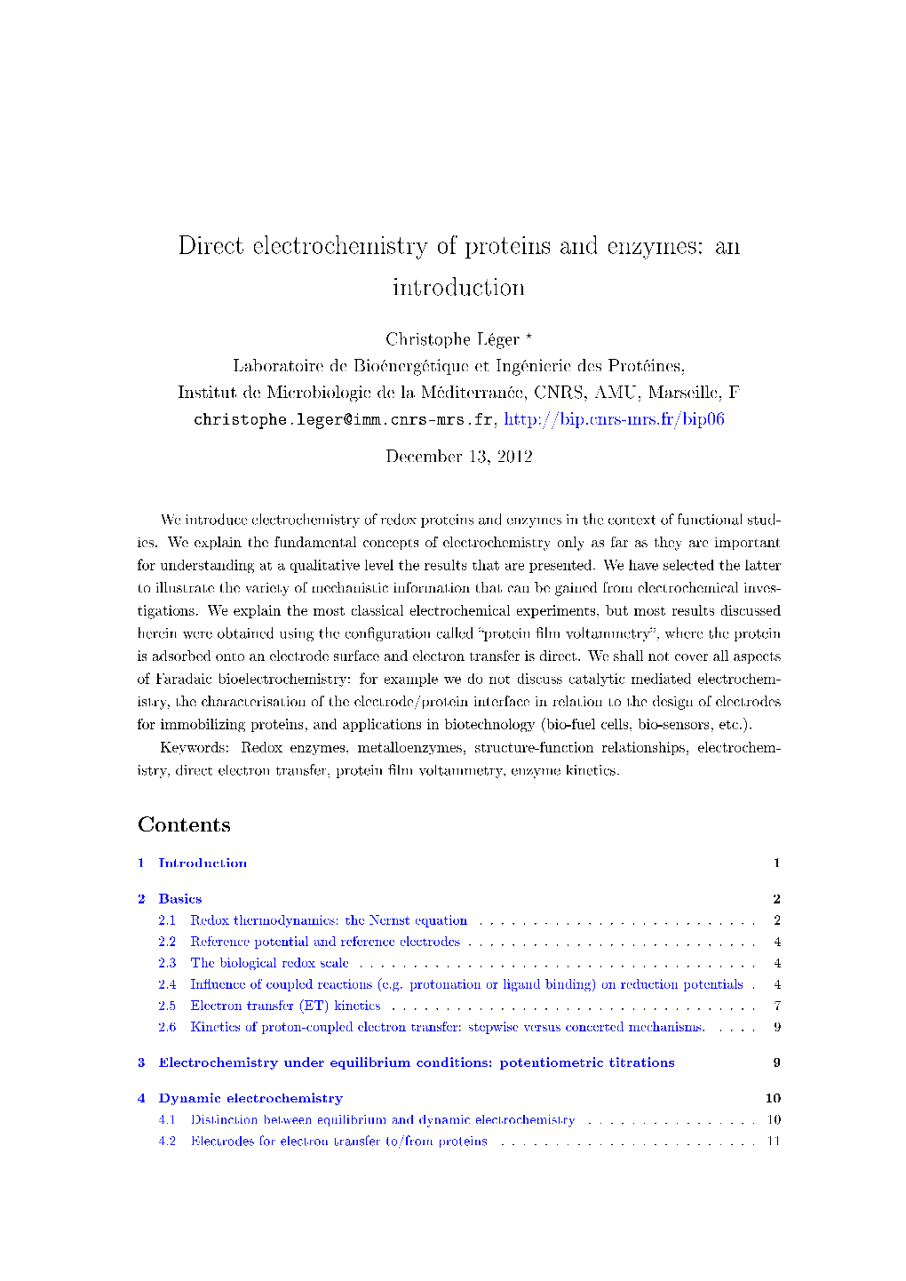 Direct Electrochemistry of Proteins and Enzymes: an Introduction