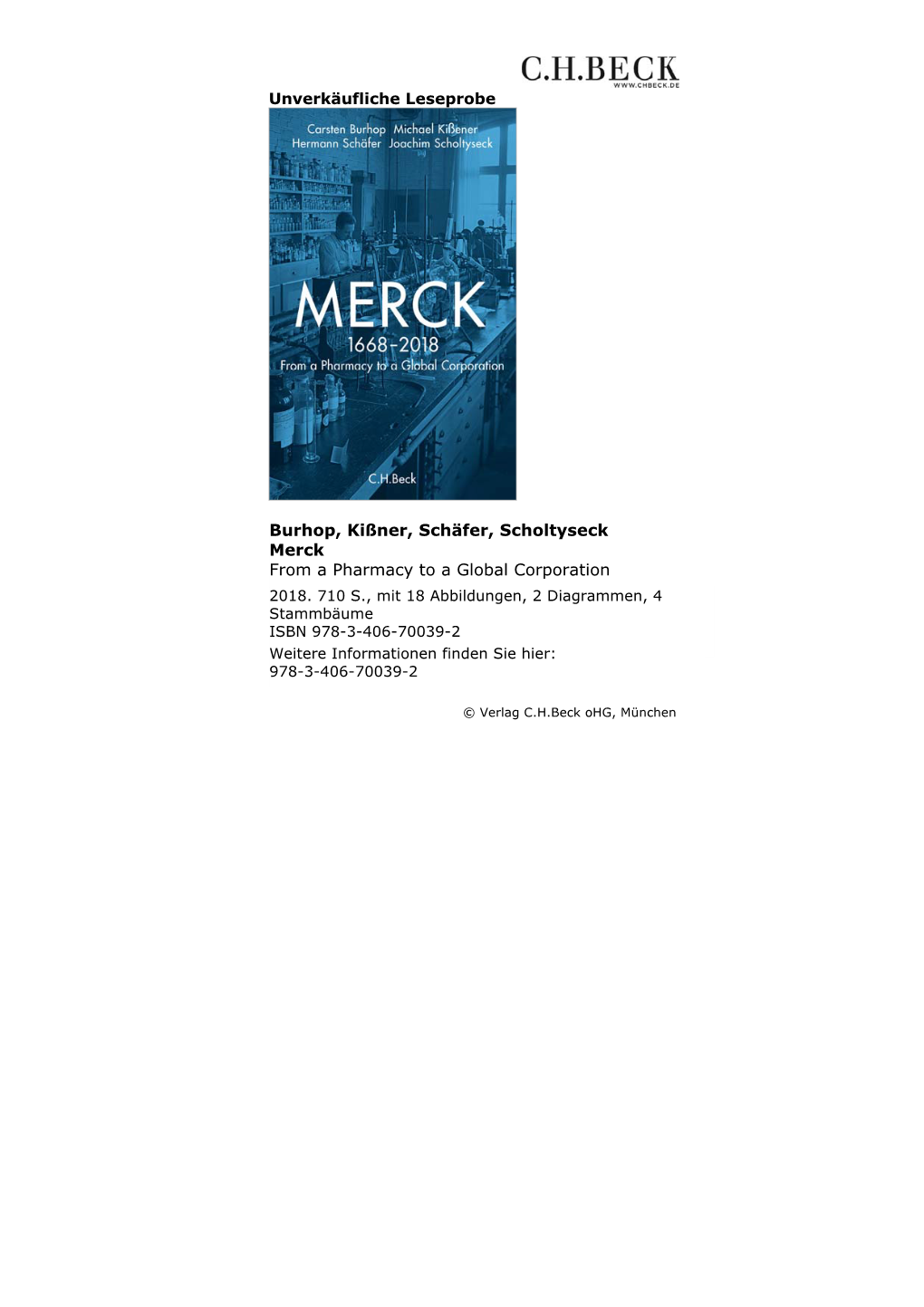Merck from a Pharmacy to a Global Corporation 2018