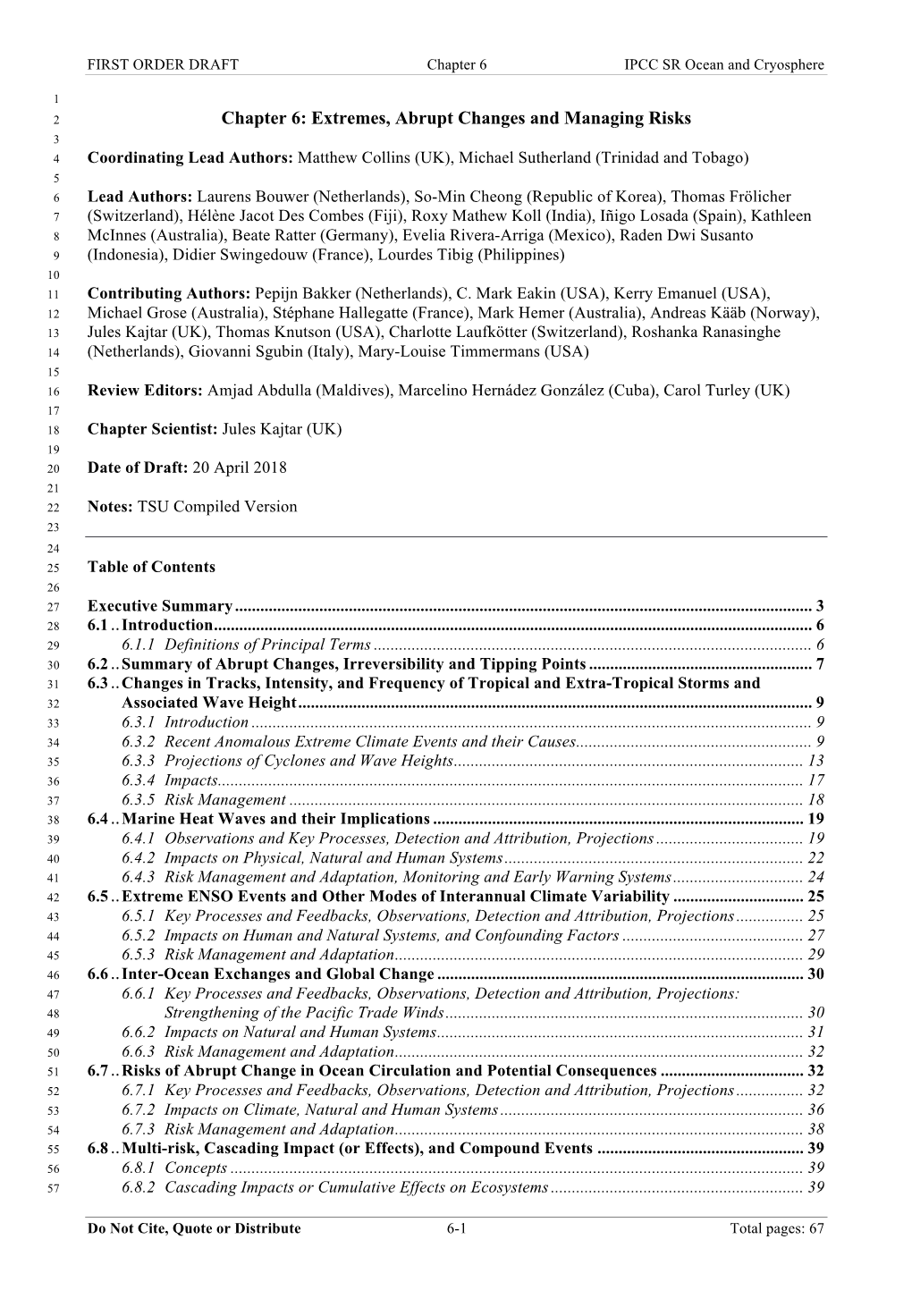 Chapter 6: Extremes, Abrupt Changes and Managing Risks