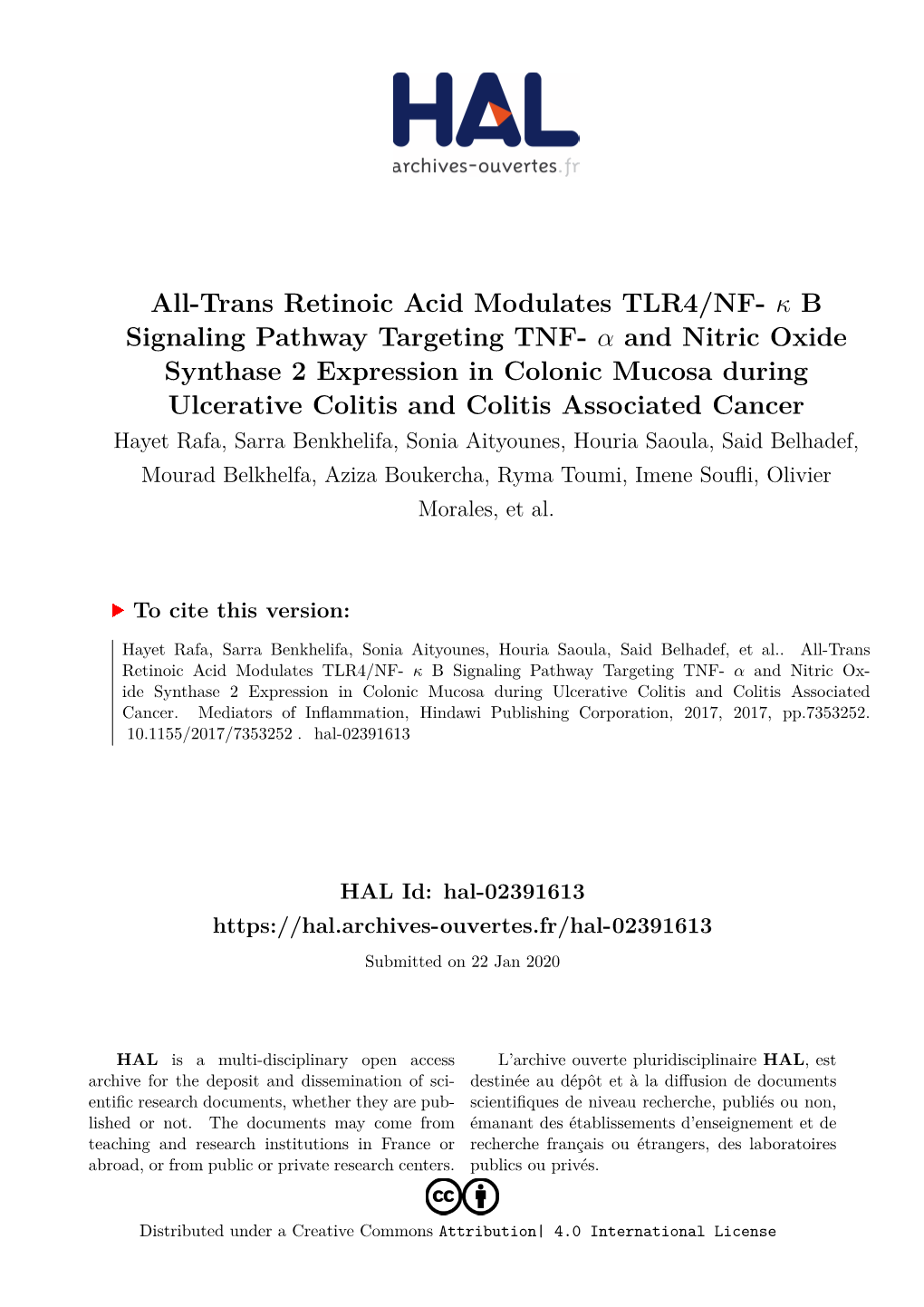 All-Trans Retinoic Acid Modulates TLR4/NF