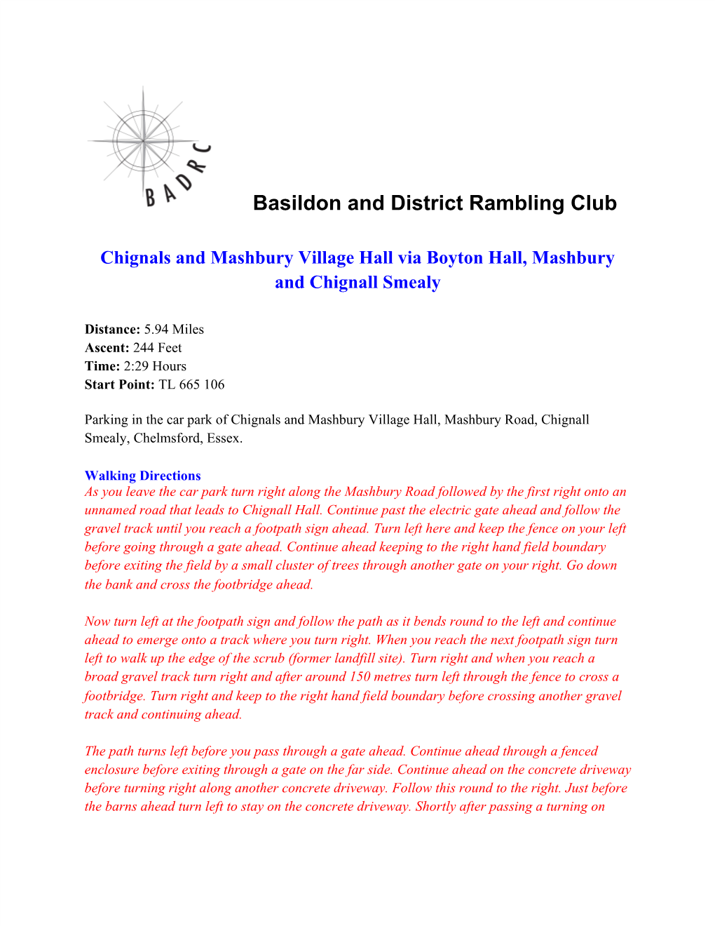 Basildon and District Rambling Club