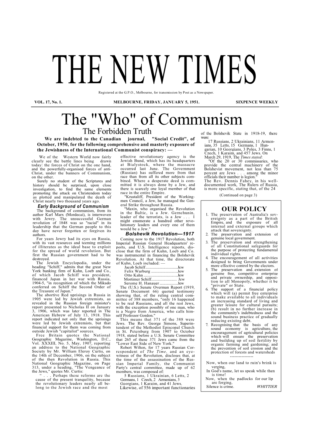 The "Who" of Communism