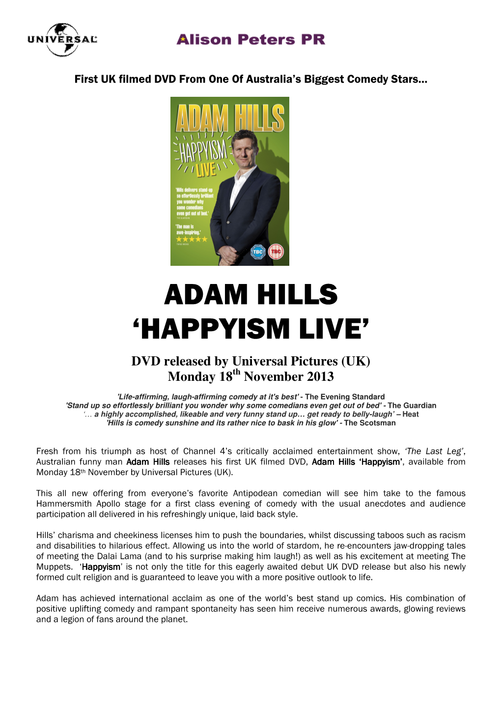 Adam Hills 'Happyism Live'