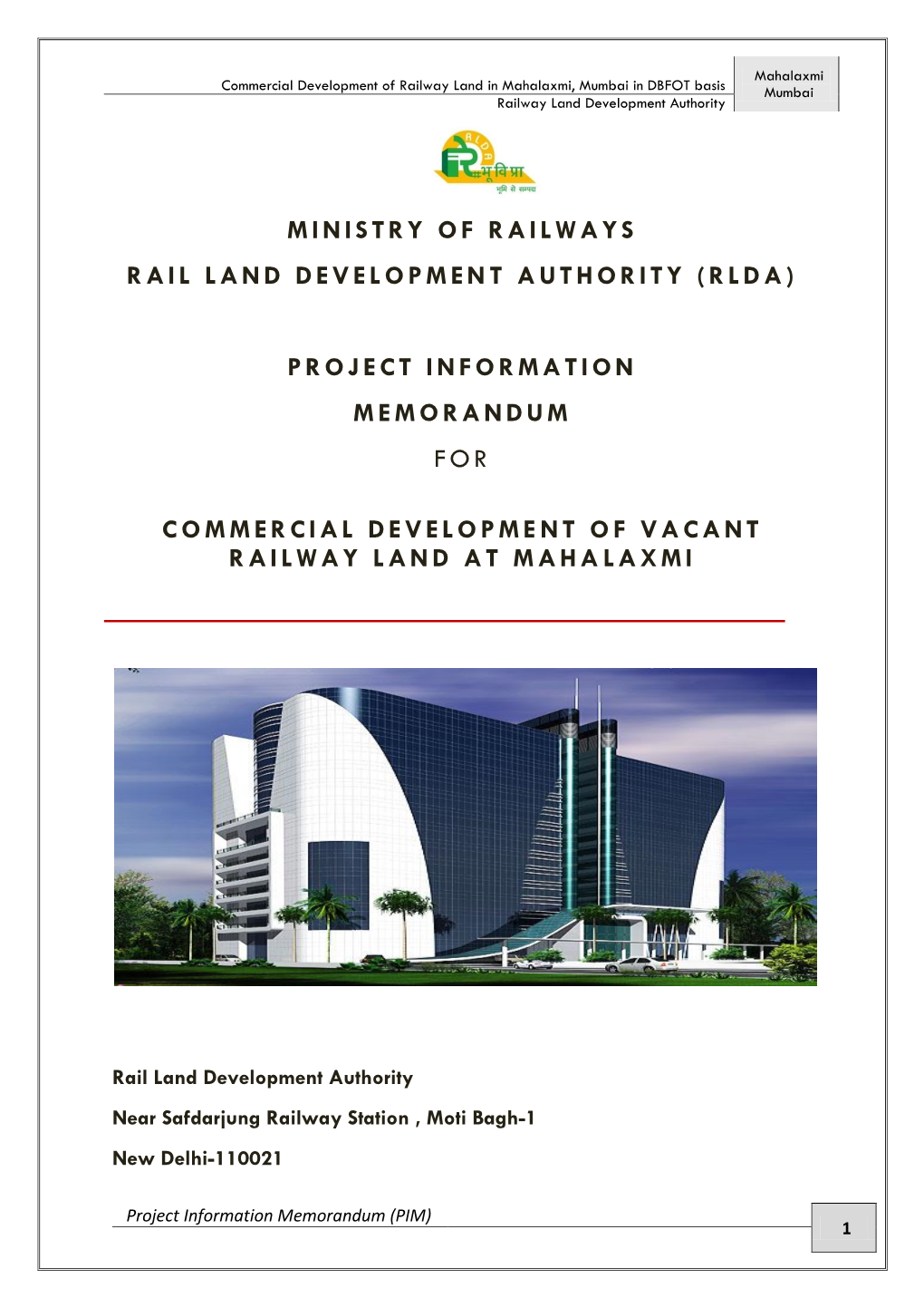 Ministry of Railways Rail Land Development Authority