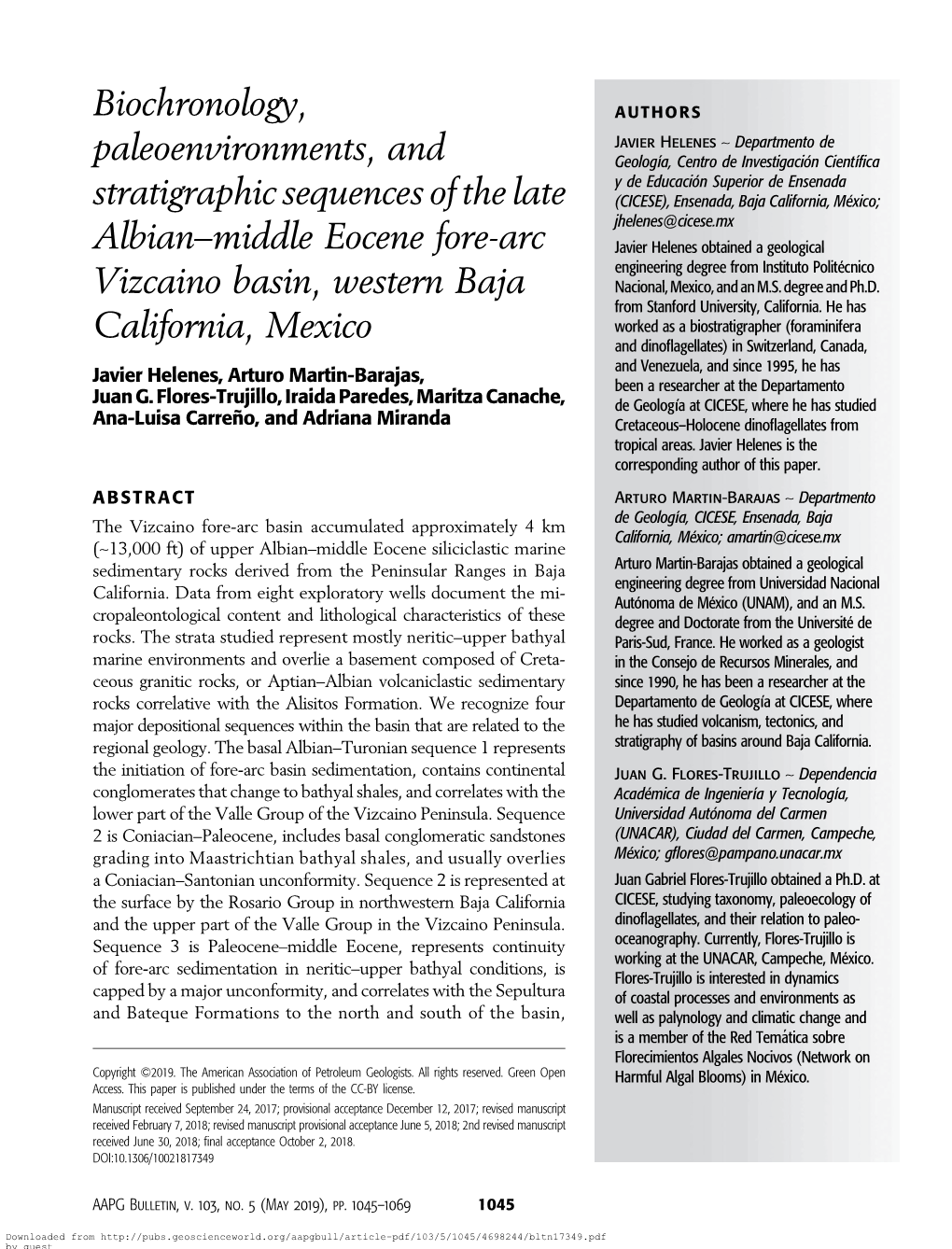 Pdf/103/5/1045/4698244/Bltn17349.Pdf by Guest on 24 September 2021 Iraida Paredes ~ Stratigraphic Respectively