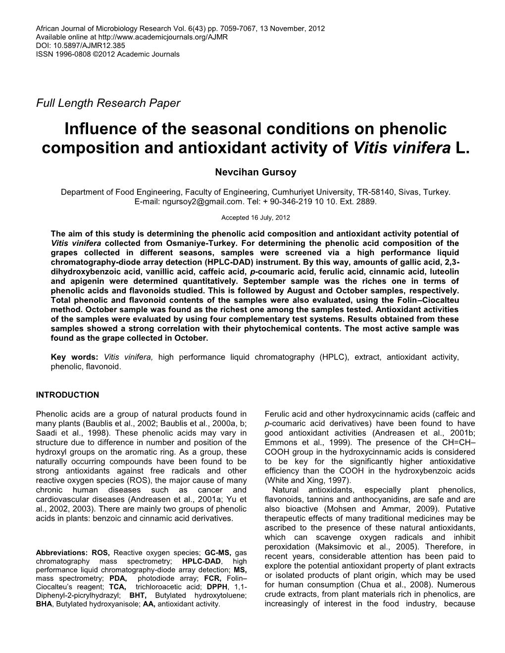 Chemical Composition of Vitex Agnus Cactus Fruit