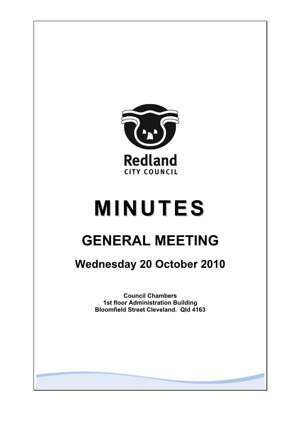 20 October 2010 General Meeting Minutes
