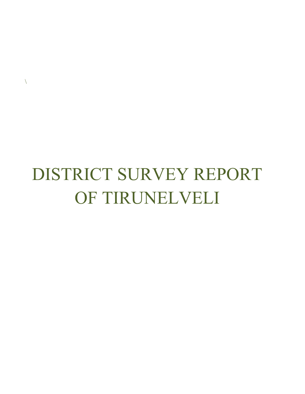 District Survey Report of Tirunelveli