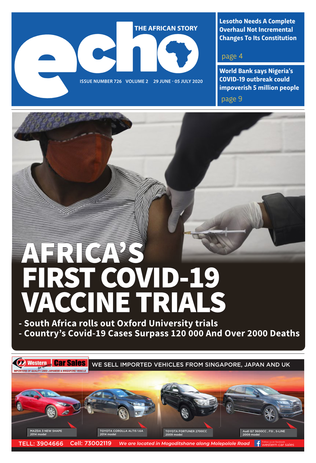 South Africa Rolls out Oxford University Trials - Country’S Covid-19 Cases Surpass 120 000 and Over 2000 Deaths