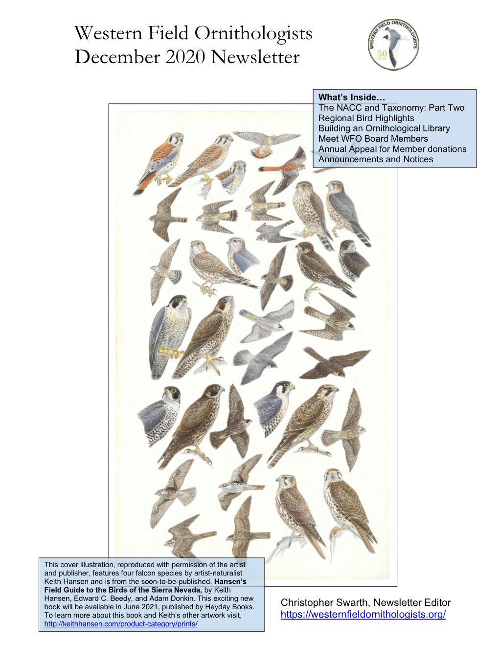 Western Field Ornithologists December 2020 Newsletter