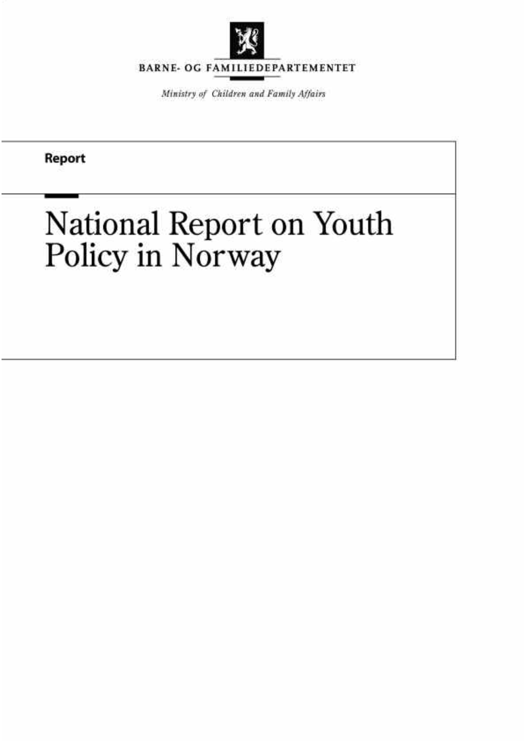 National Report on Youth Policy in Norway