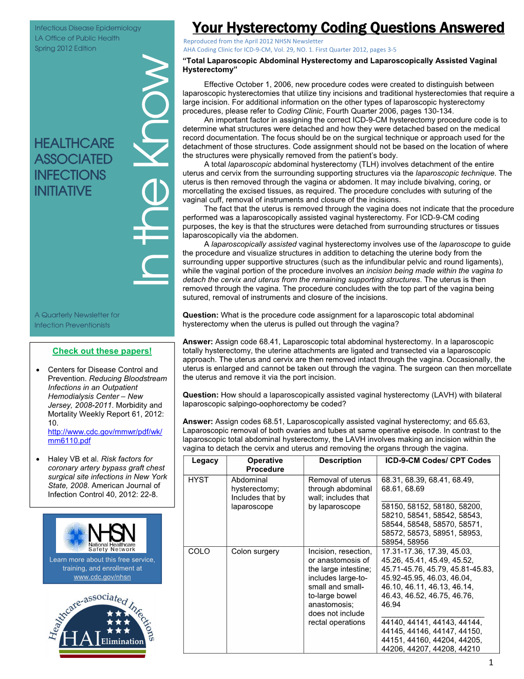 Spring 2012 Edition AHA Coding Clinic for ICD‐9‐CM, Vol