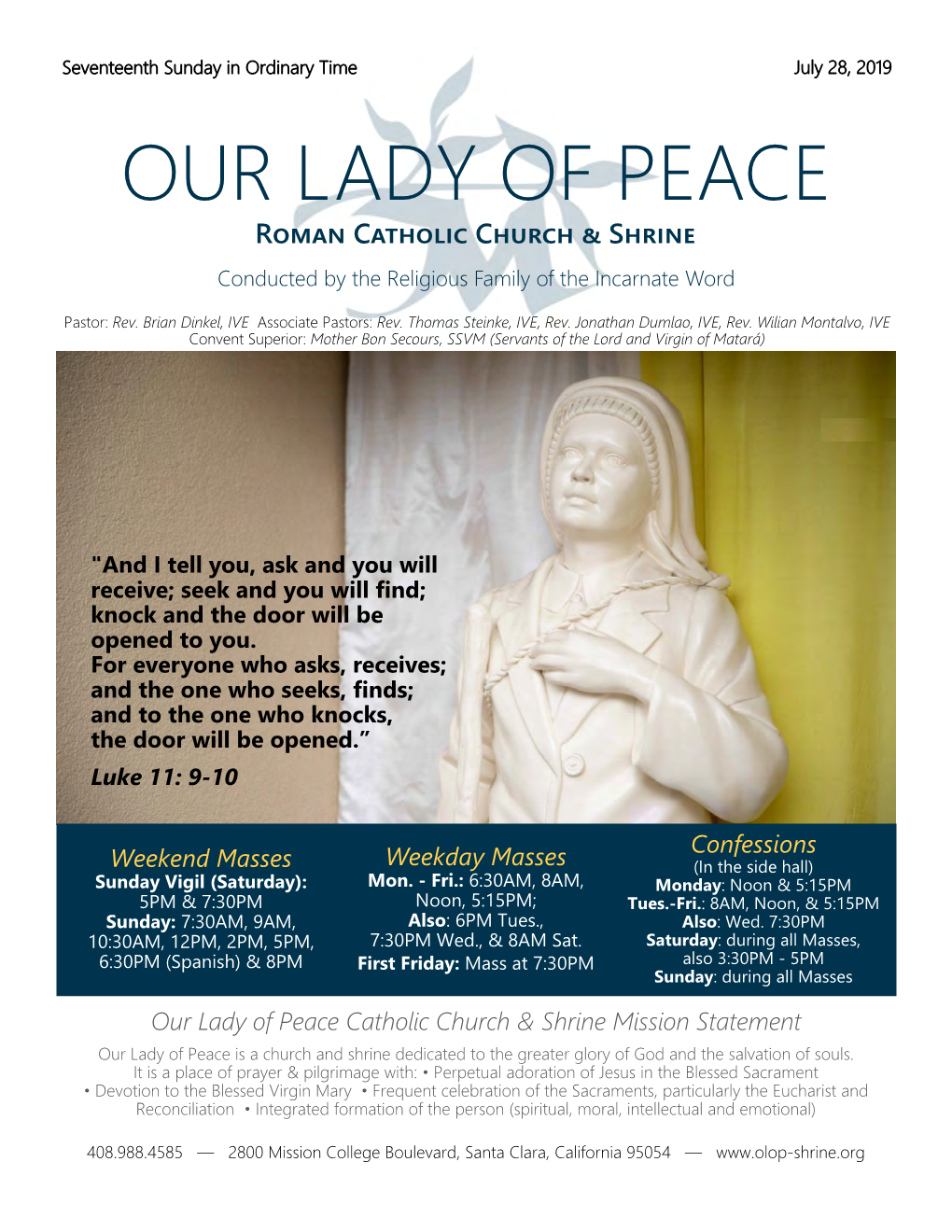 Shrine of Our Lady of Peace, This Book Tells It Beautifully with Testimonies from ‘A Cloud of Witnesses’.”