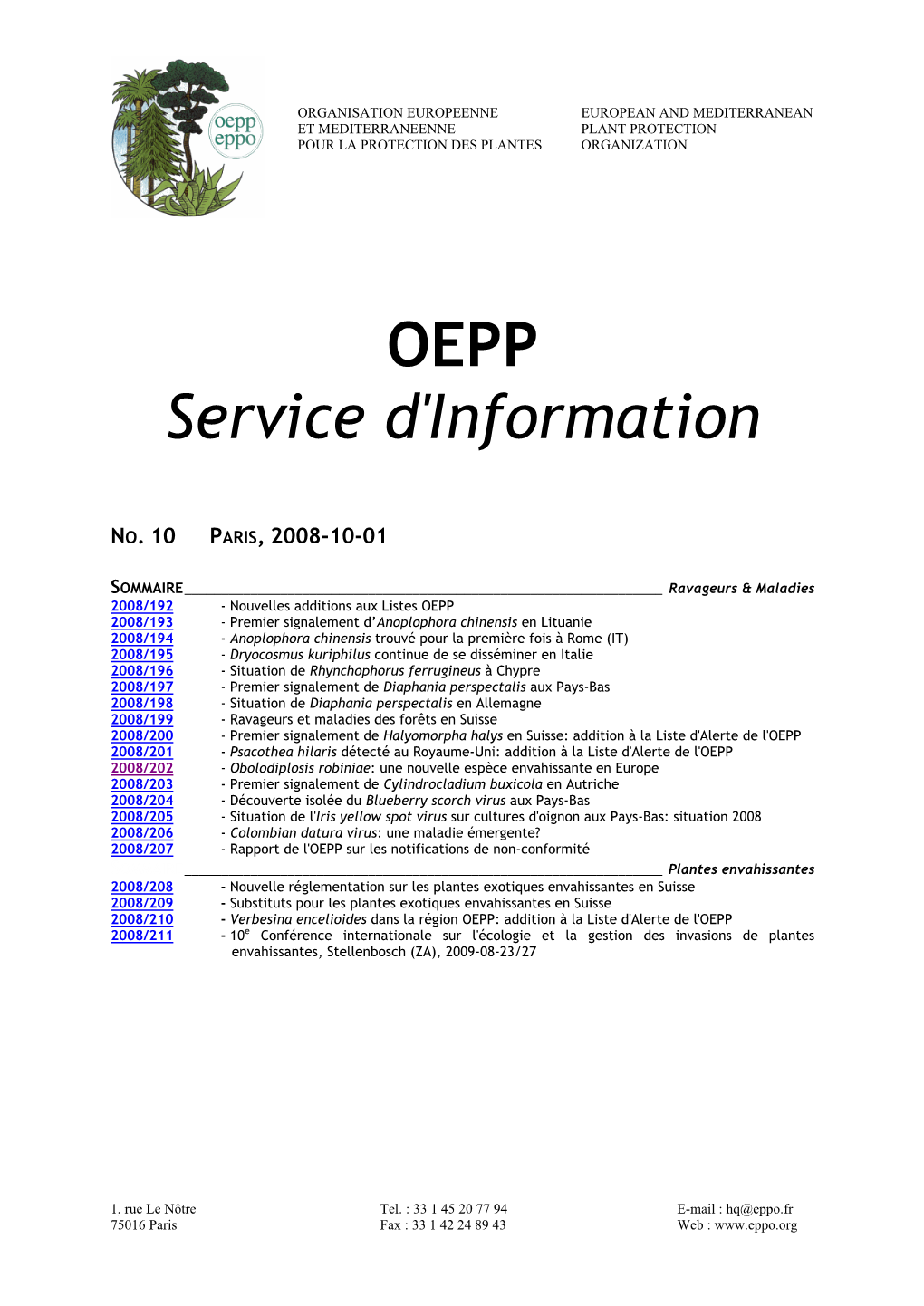 EPPO Reporting Service