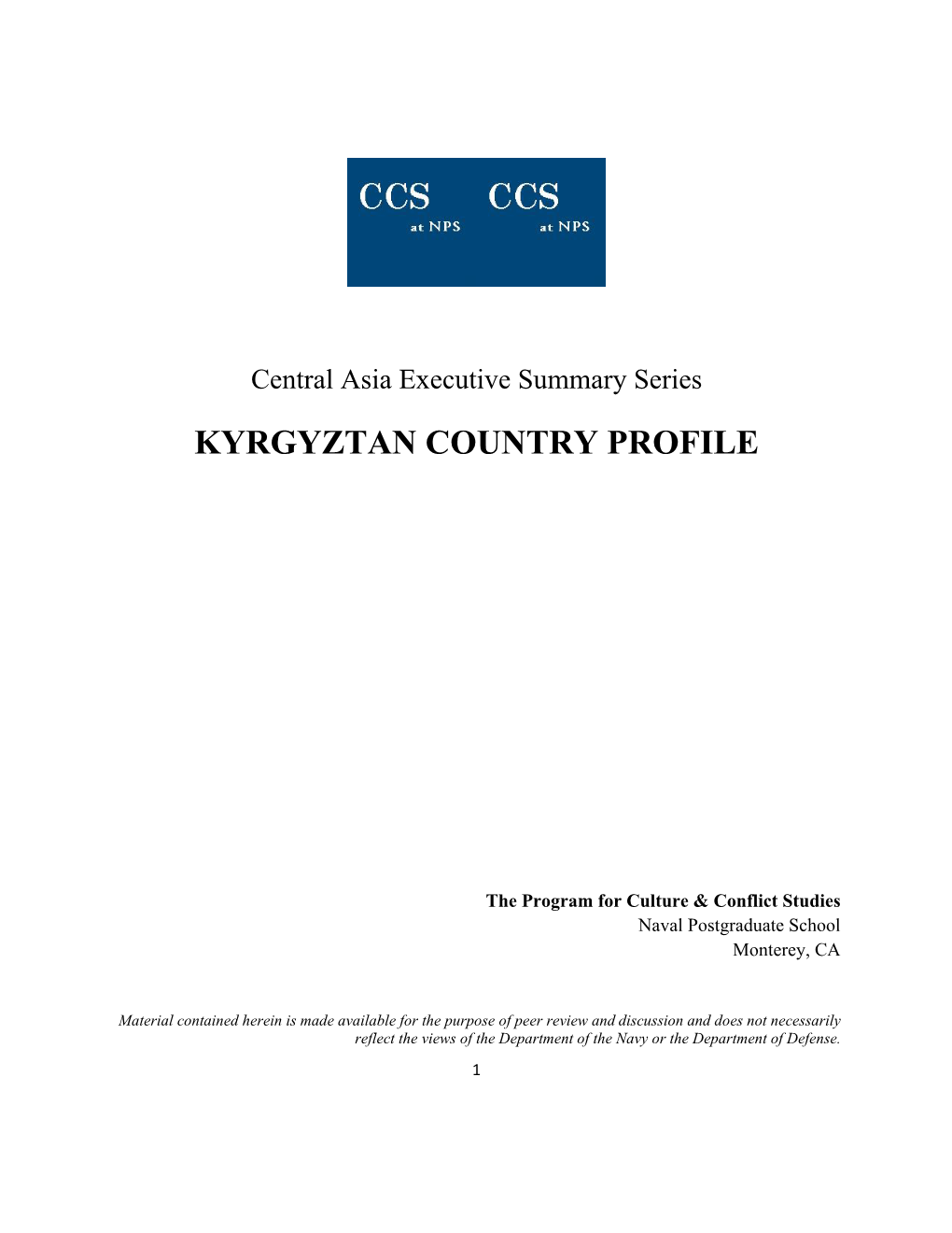 Kyrgyztan Country Profile