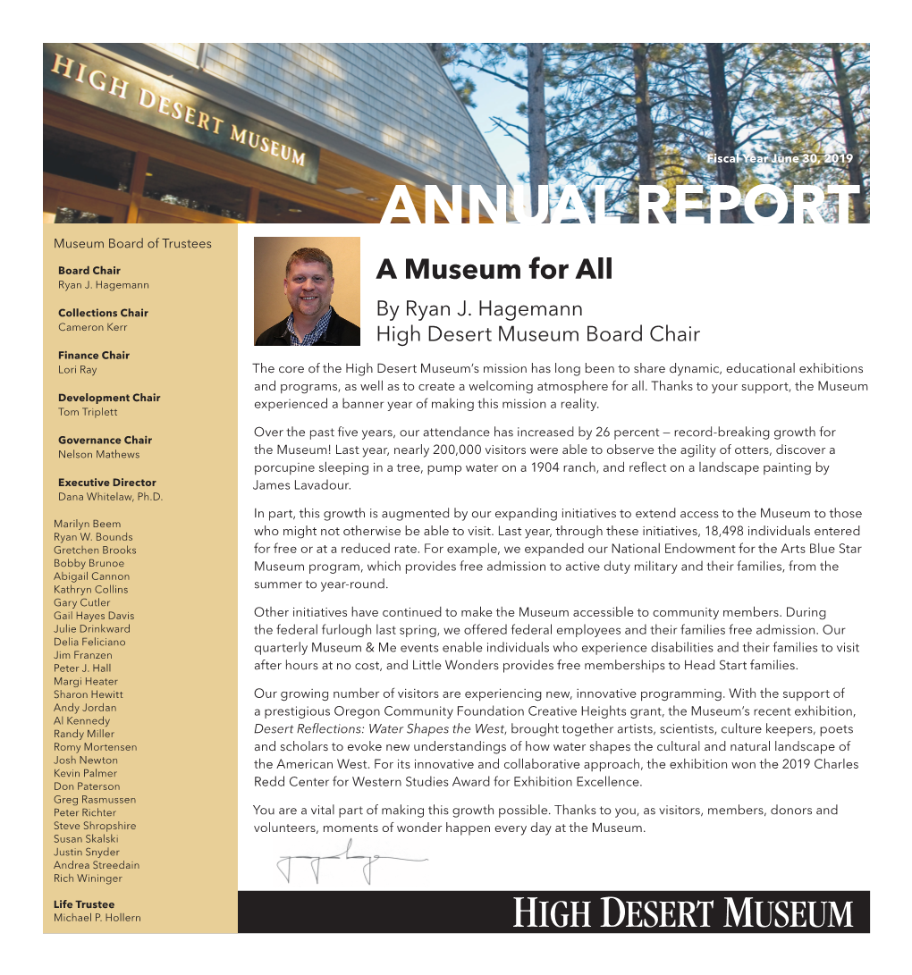 ANNUAL REPORT Museum Board of Trustees