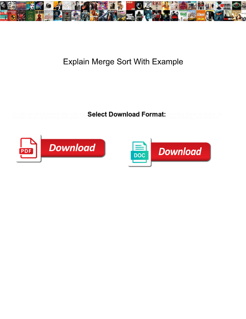 Explain Merge Sort with Example