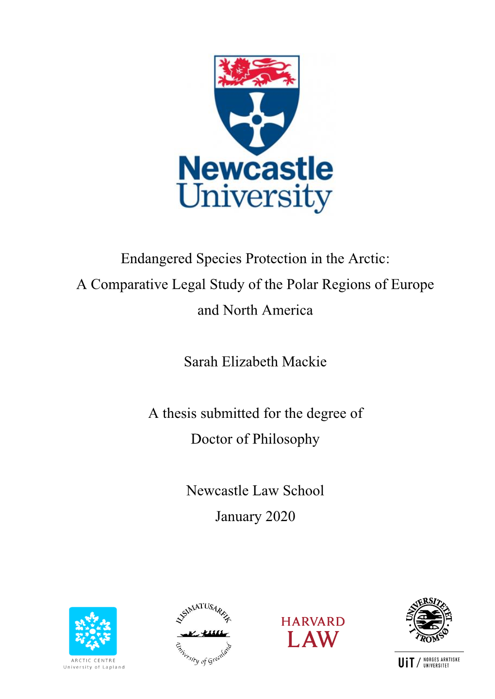 Endangered Species Protection in the Arctic: a Comparative Legal Study of the Polar Regions of Europe and North America