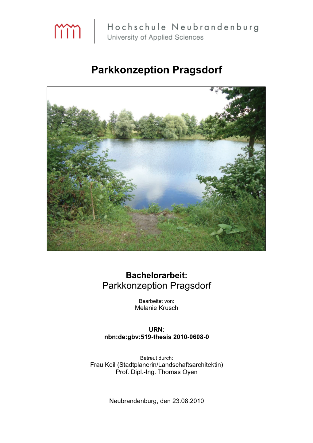 Parkkonzeption Pragsdorf