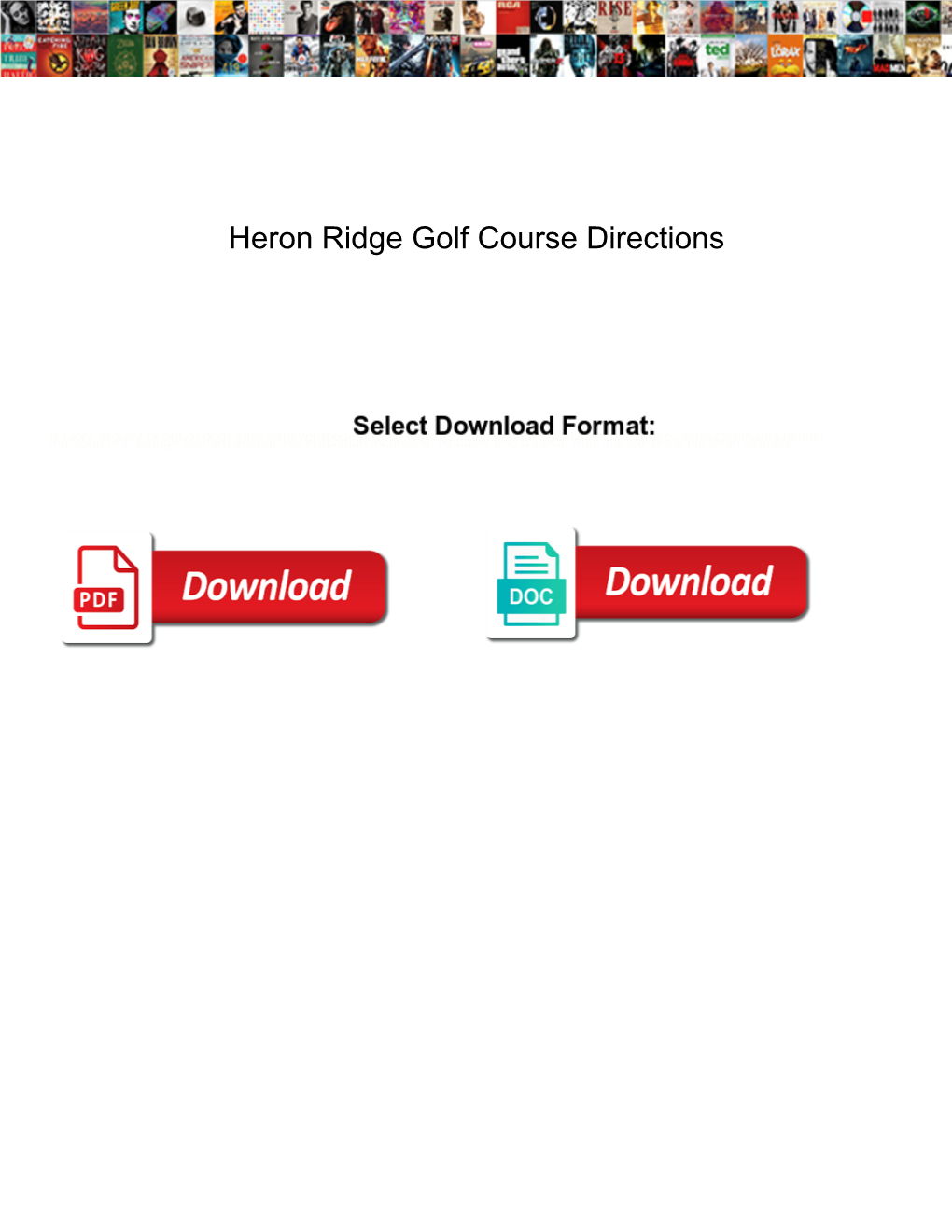 Heron Ridge Golf Course Directions